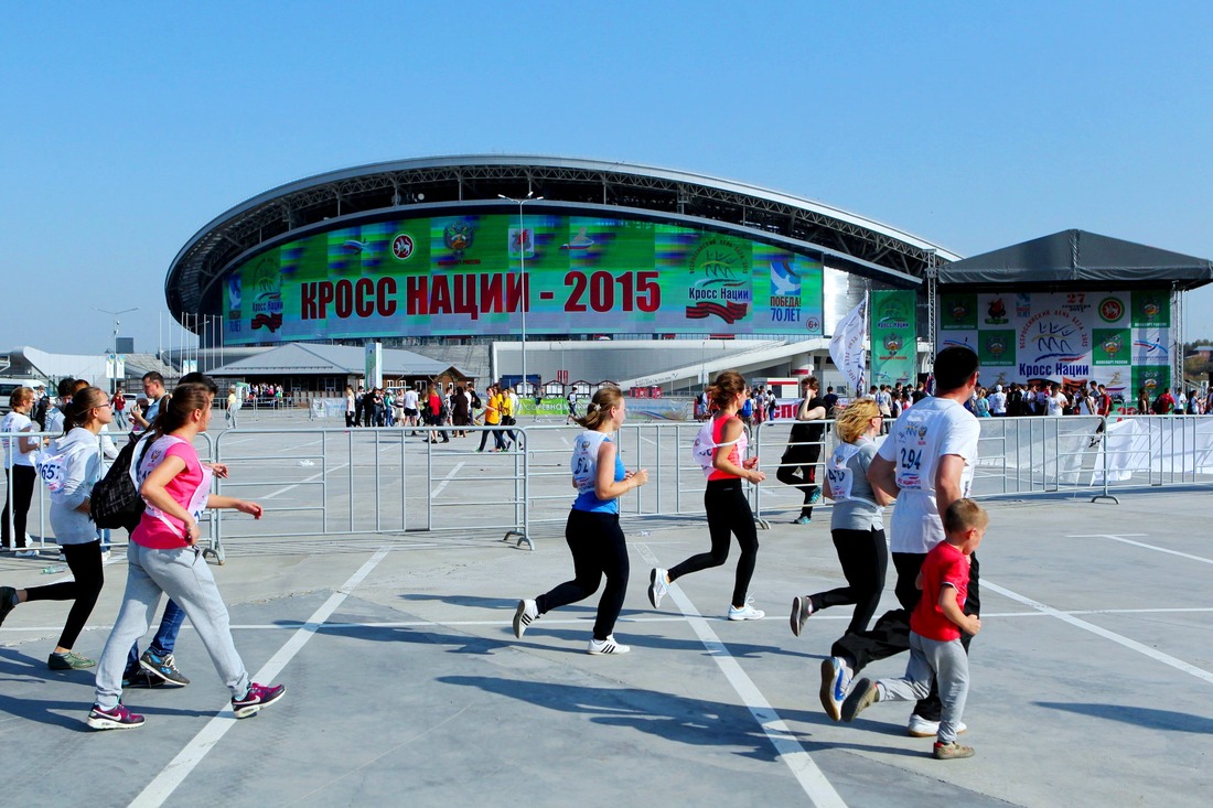 Старты  организовали  на площадке, прилегающей к стадиону «Казань Арена»